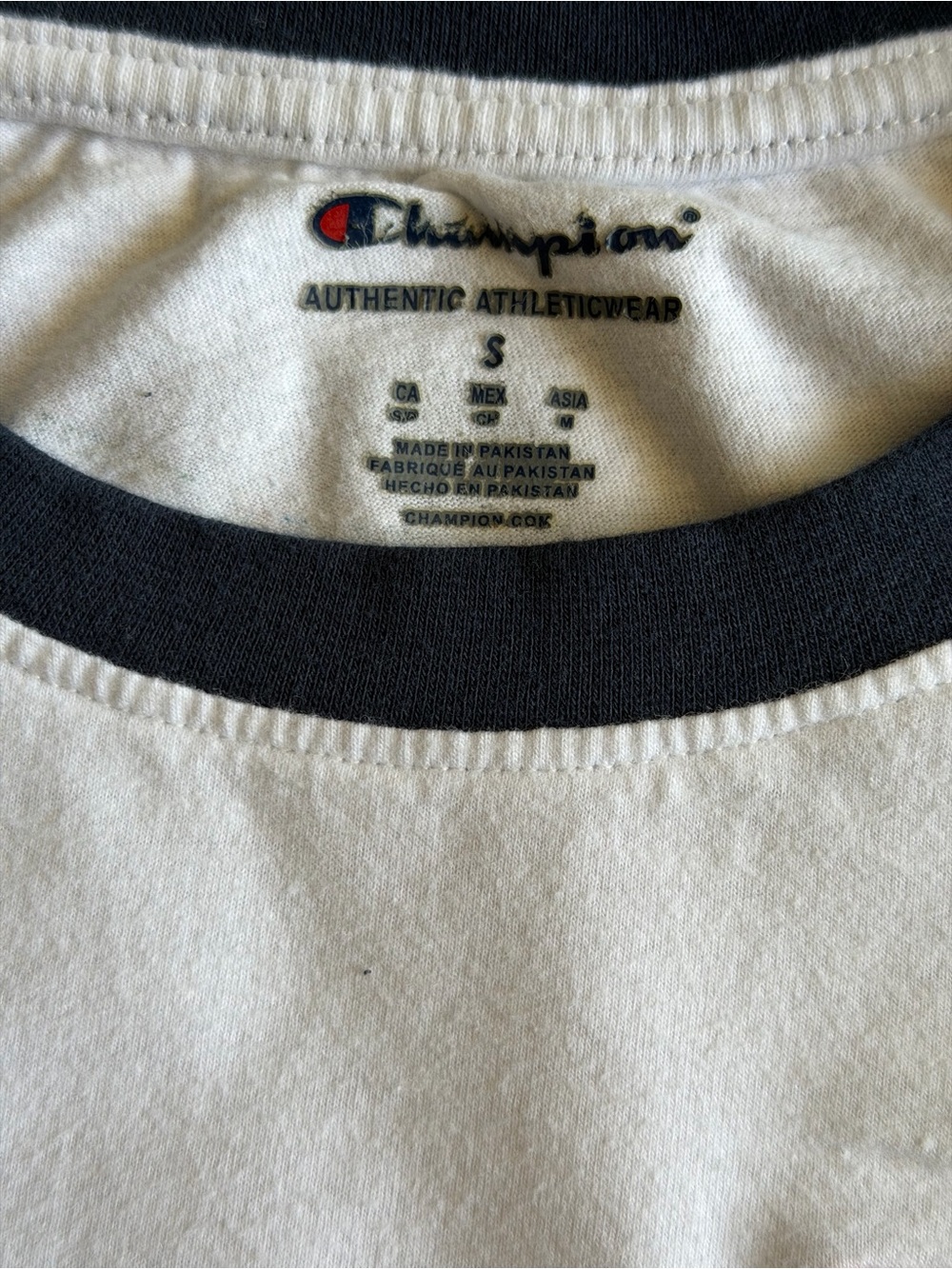 Champion Women’s Colorblock Crop Top in Orange, Navy & White Size S - Picture 4 of 7